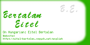 bertalan eitel business card